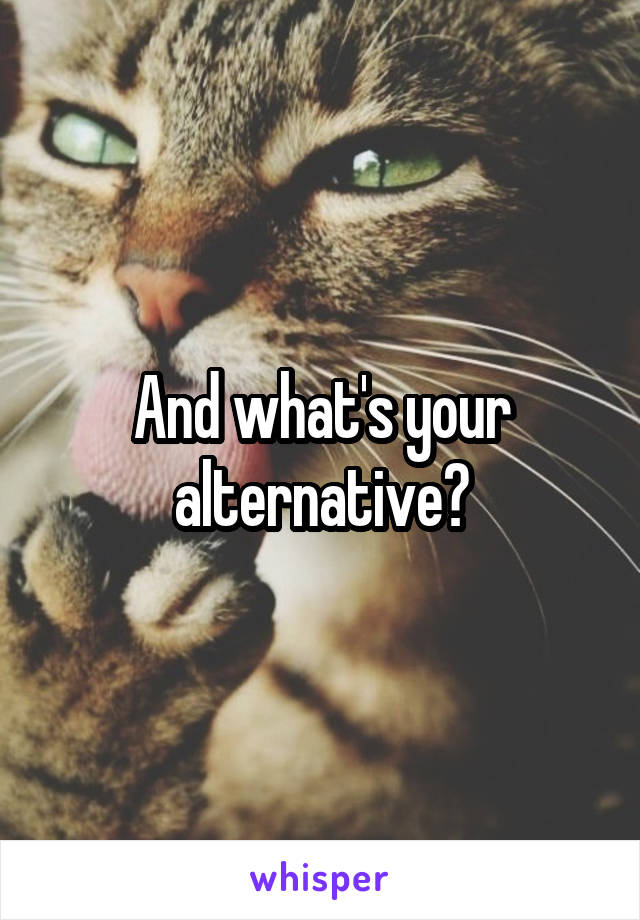 And what's your alternative?