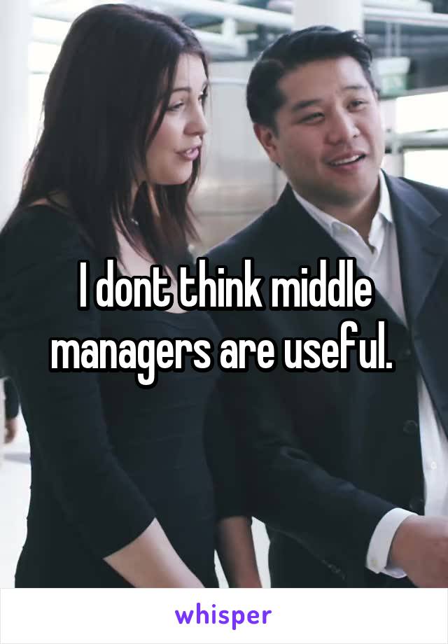 I dont think middle managers are useful. 