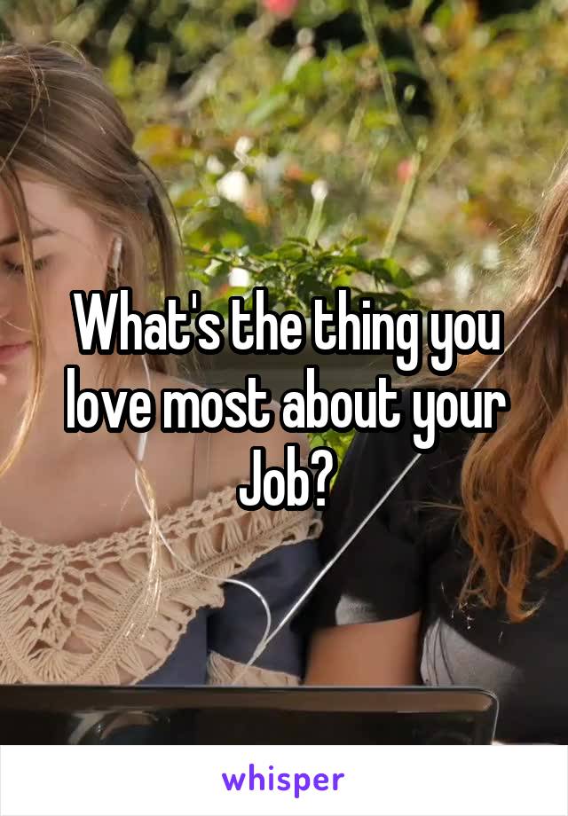 What's the thing you love most about your Job?