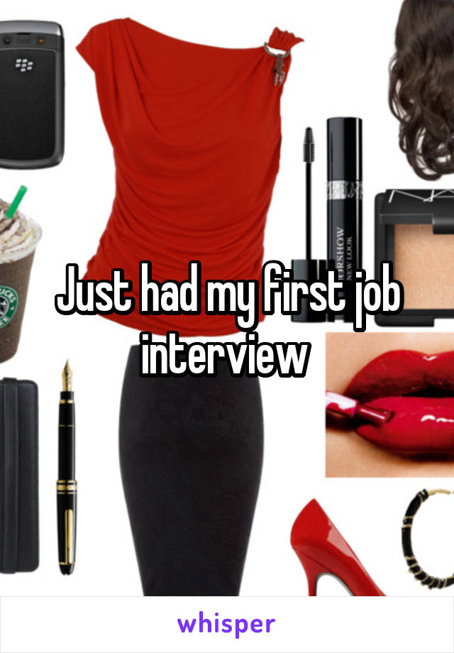 Just had my first job interview 