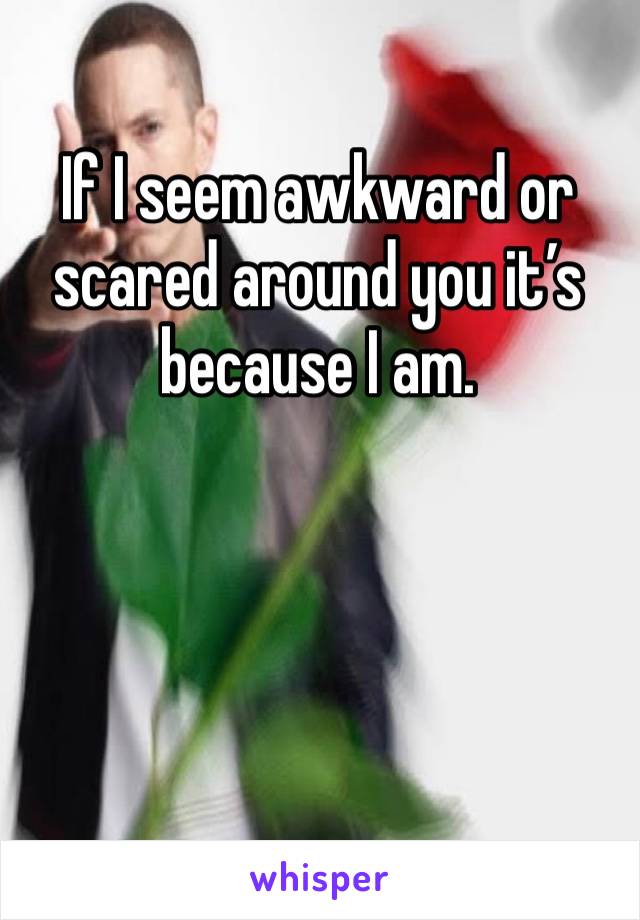 If I seem awkward or scared around you it’s because I am.