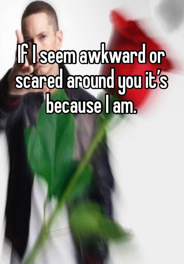 If I seem awkward or scared around you it’s because I am.