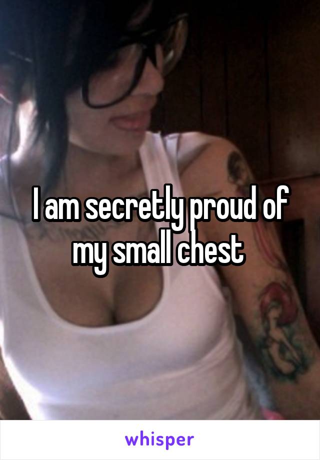 I am secretly proud of my small chest 