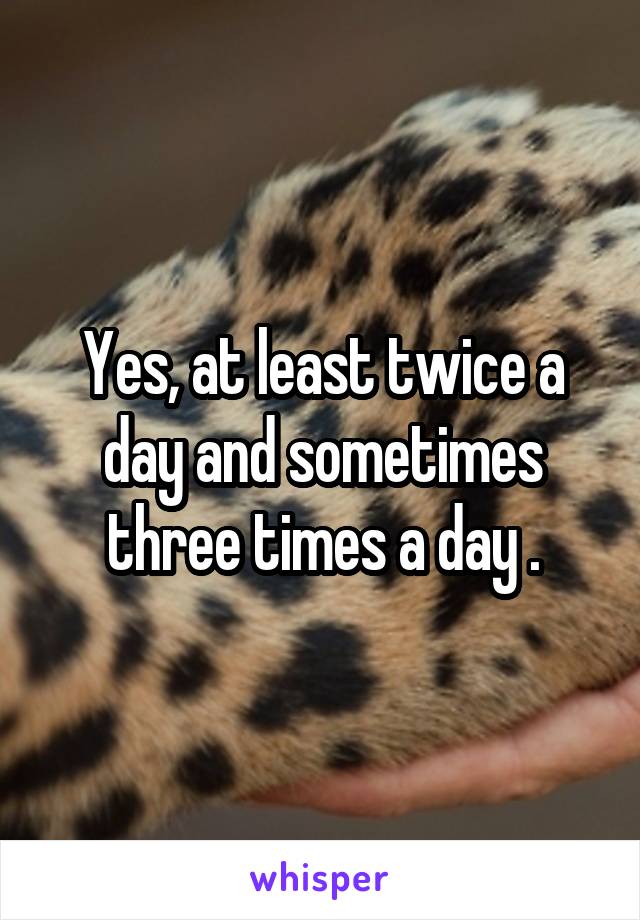 Yes, at least twice a day and sometimes three times a day .