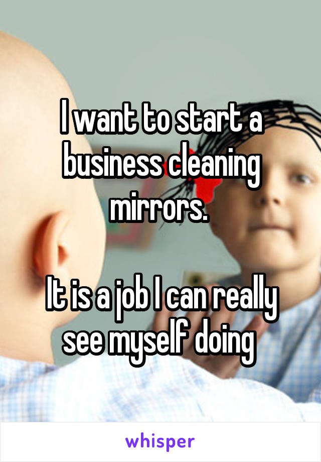 I want to start a business cleaning mirrors. 

It is a job I can really see myself doing 