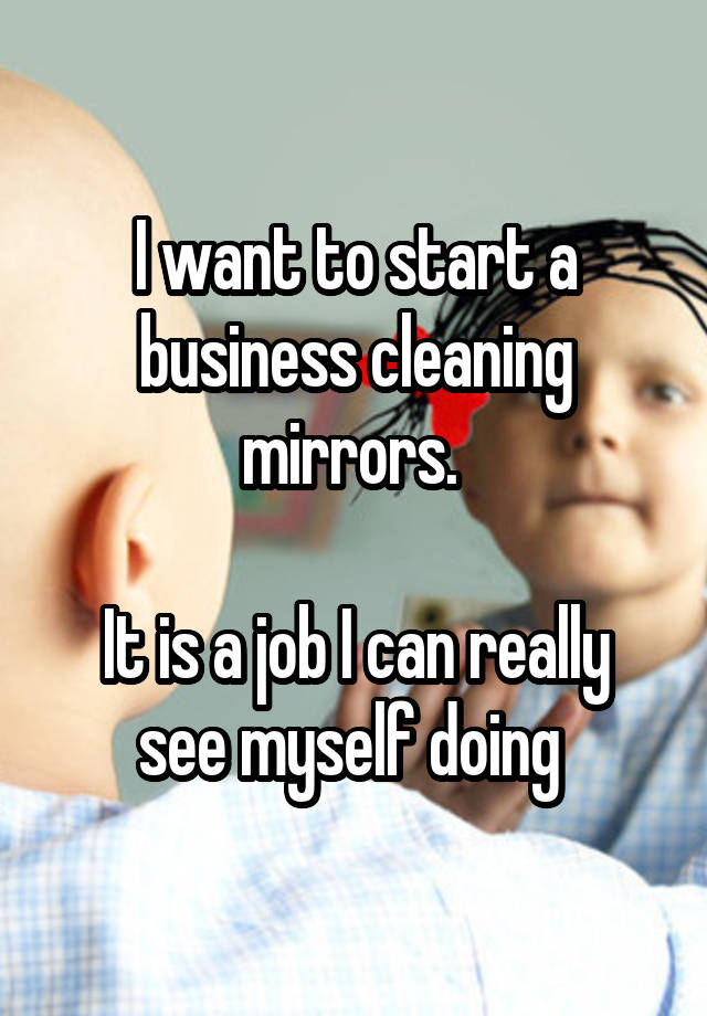 I want to start a business cleaning mirrors. 

It is a job I can really see myself doing 