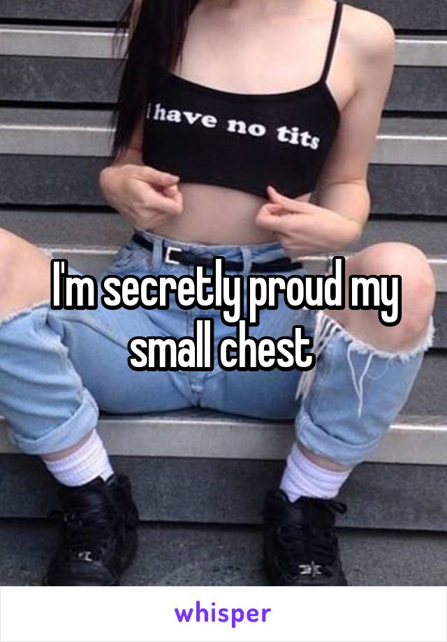 I'm secretly proud my small chest 