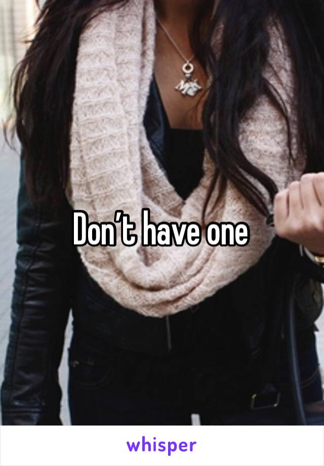 Don’t have one 