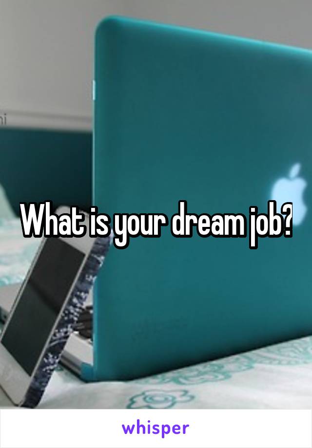 What is your dream job?