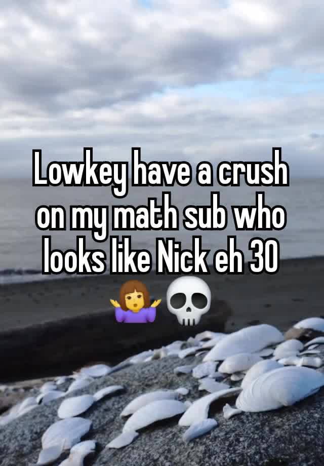 Lowkey have a crush on my math sub who looks like Nick eh 30🤷‍♀️💀