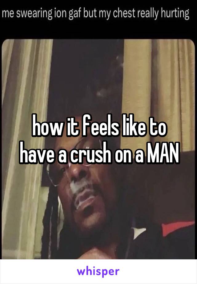 how it feels like to have a crush on a MAN