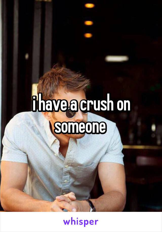 i have a crush on someone 