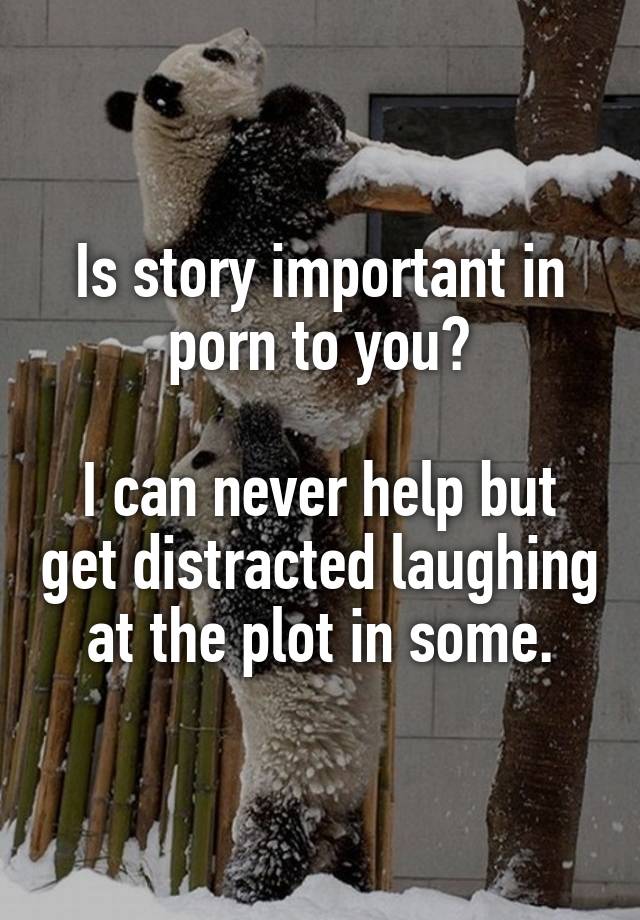 Is story important in porn to you?

I can never help but get distracted laughing at the plot in some.