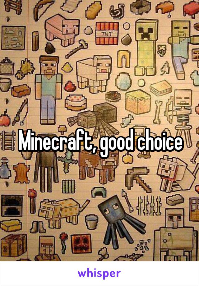 Minecraft, good choice