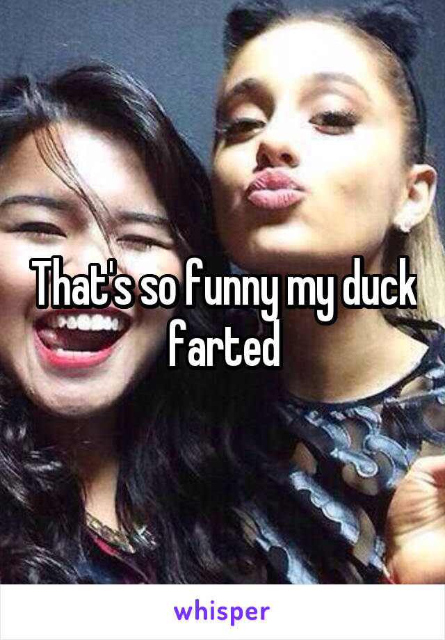 That's so funny my duck farted