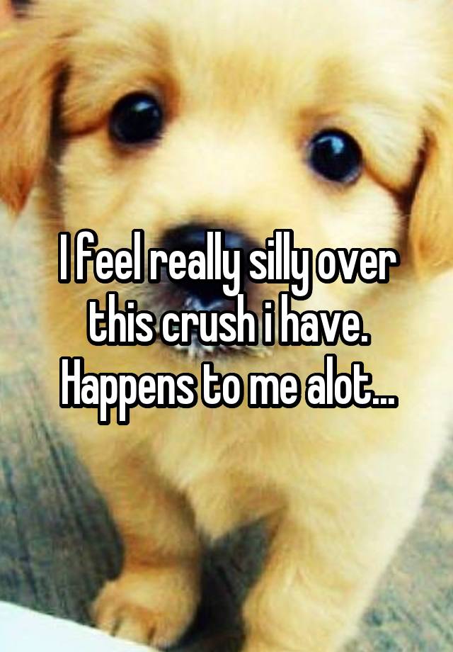 I feel really silly over this crush i have. Happens to me alot...