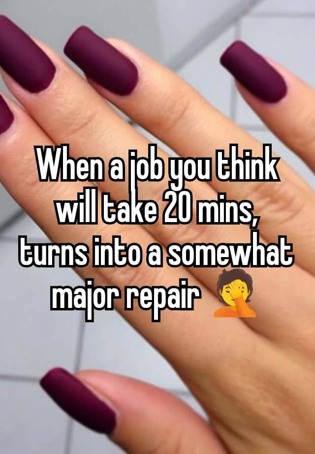 When a job you think will take 20 mins, turns into a somewhat major repair 🤦