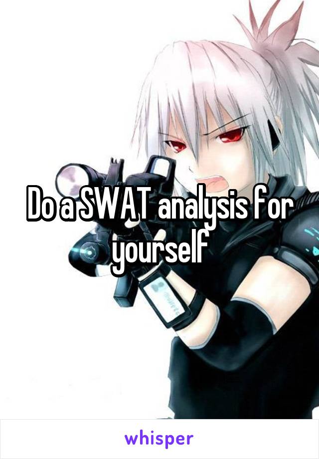 Do a SWAT analysis for yourself