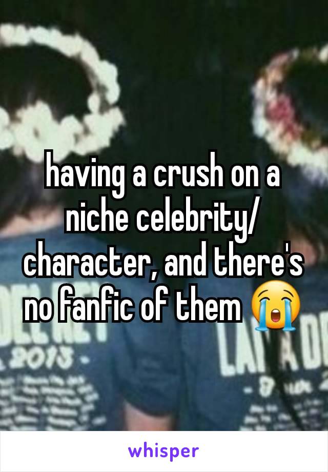 having a crush on a niche celebrity/character, and there's no fanfic of them 😭