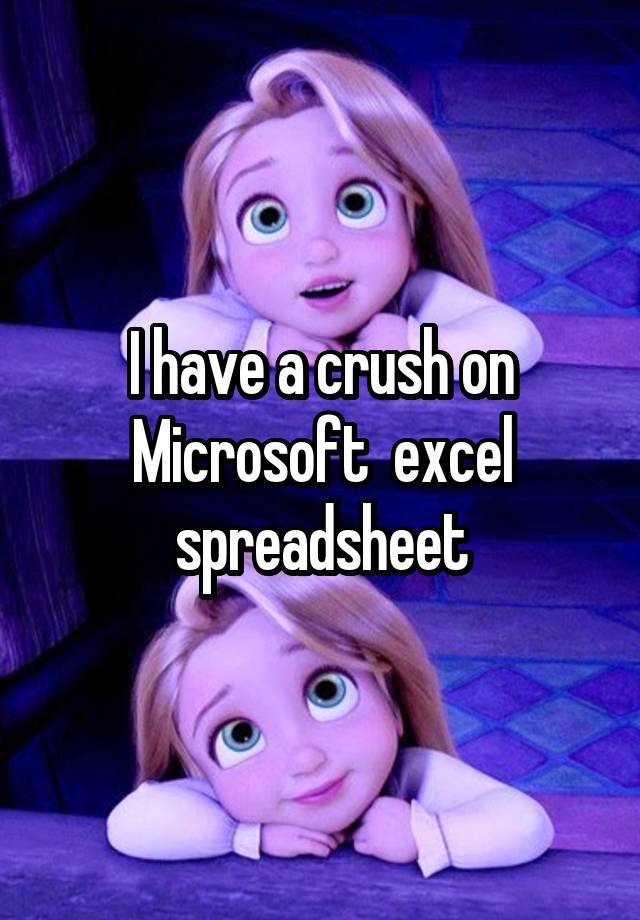 I have a crush on Microsoft  excel spreadsheet