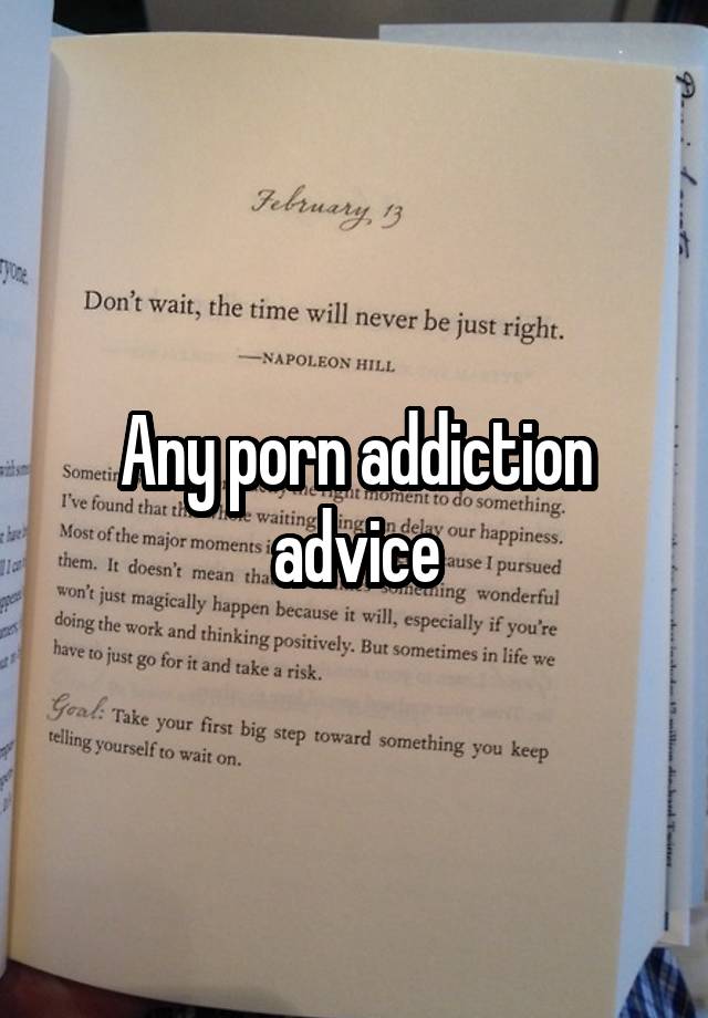 Any porn addiction advice