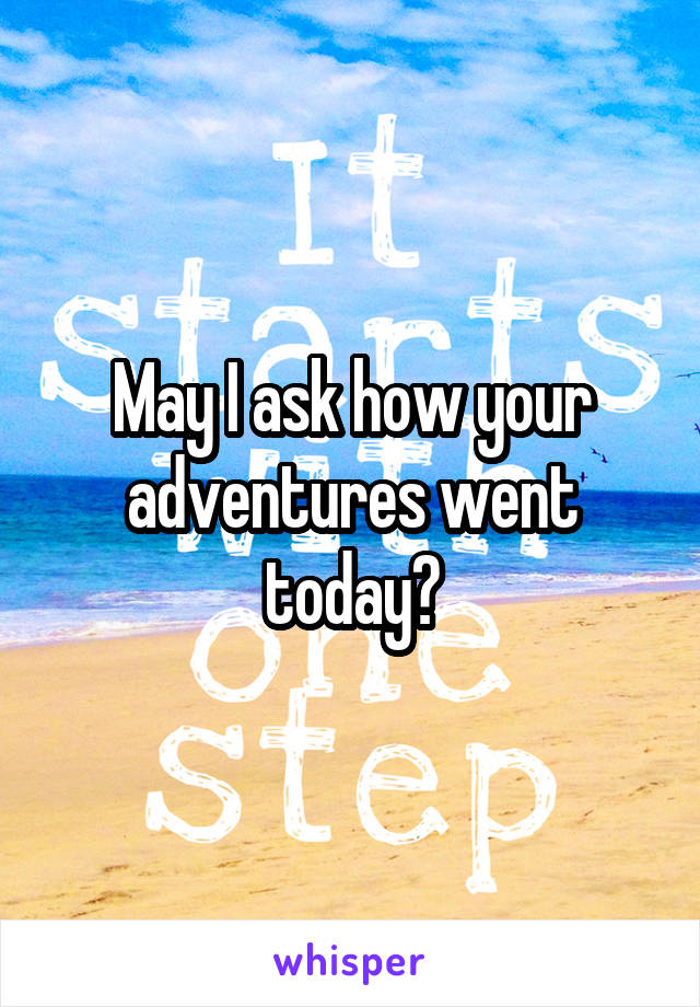 May I ask how your adventures went today?