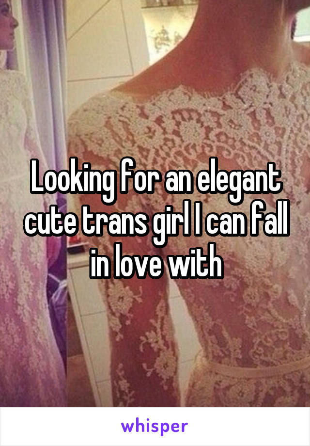 Looking for an elegant cute trans girl I can fall in love with