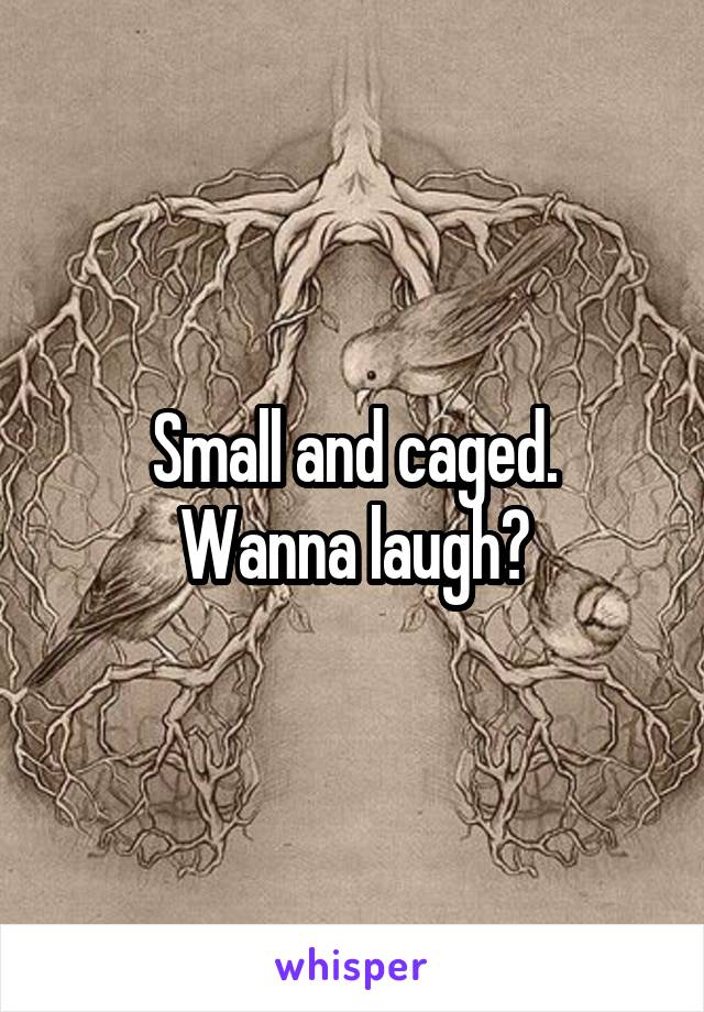 Small and caged.
Wanna laugh?