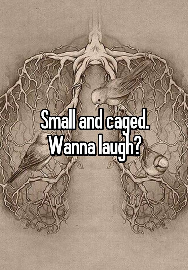 Small and caged.
Wanna laugh?