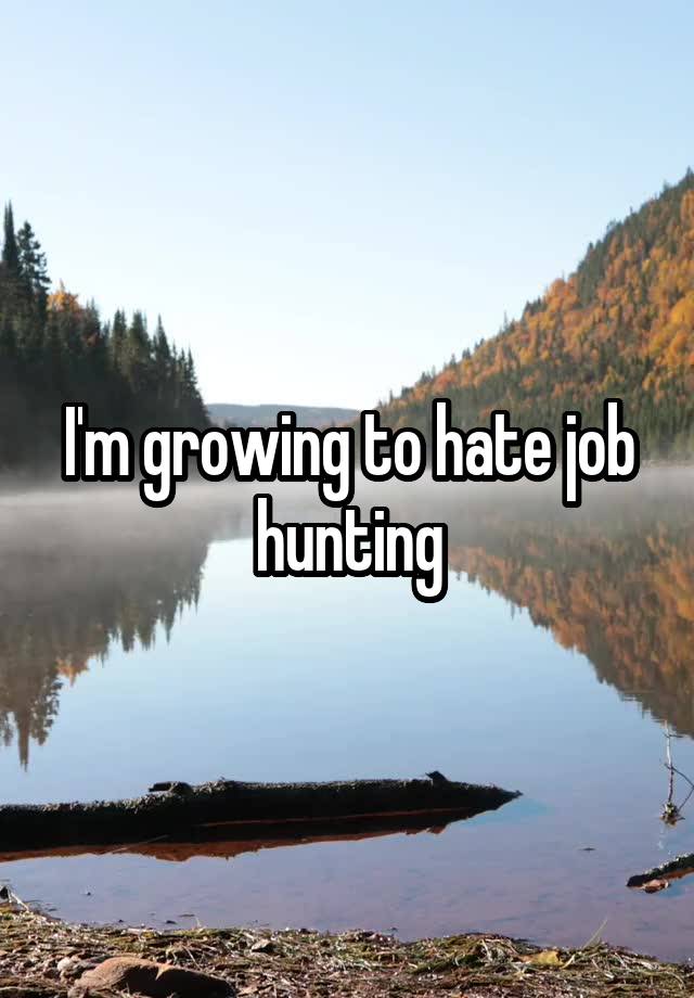 I'm growing to hate job hunting