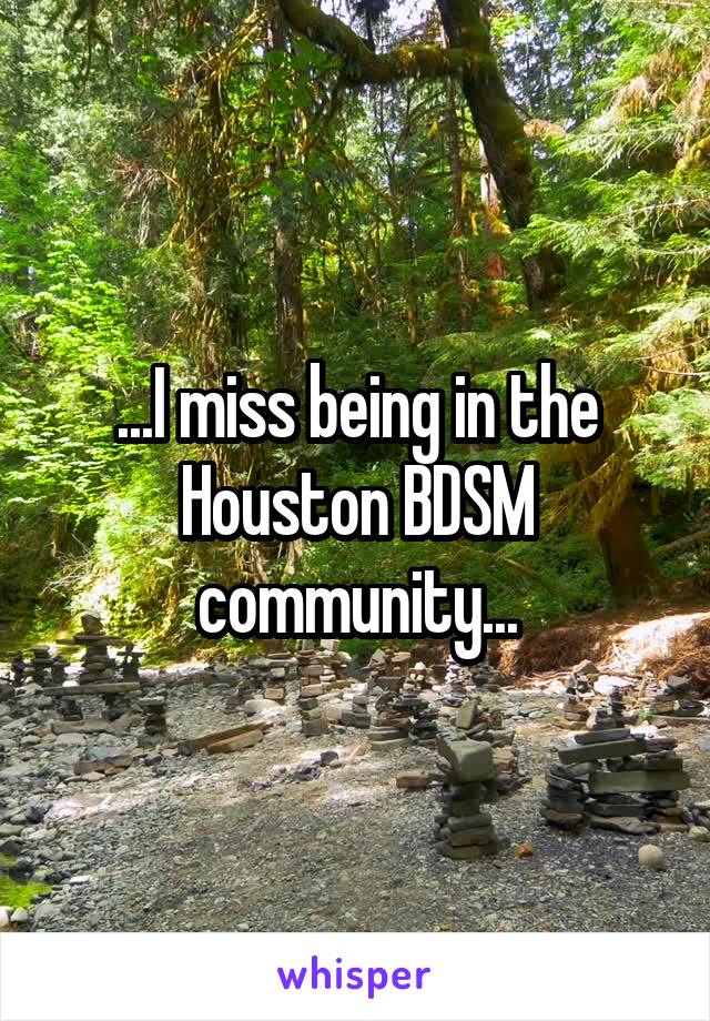 ...I miss being in the Houston BDSM community...