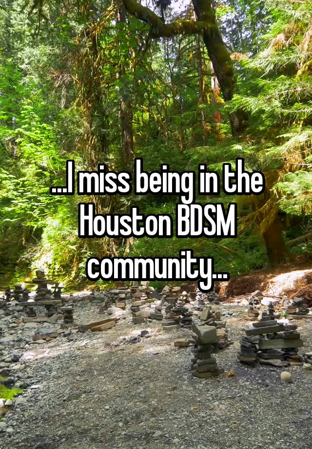 ...I miss being in the Houston BDSM community...