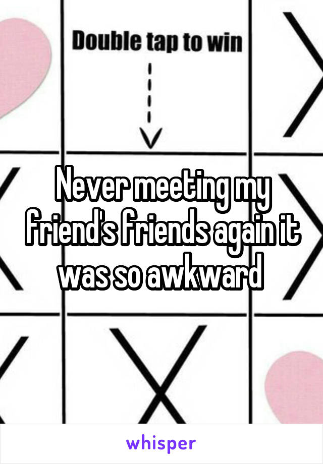 Never meeting my friend's friends again it was so awkward 