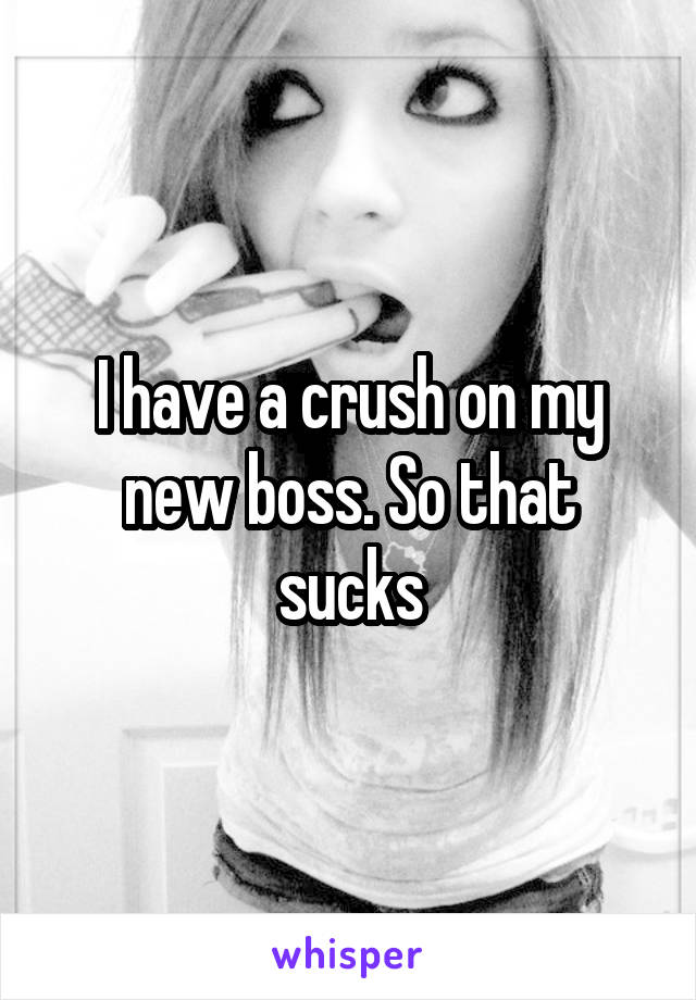 I have a crush on my new boss. So that sucks