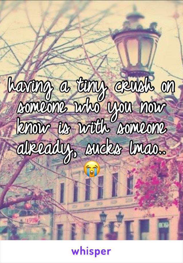 having a tiny crush on someone who you now know is with someone already, sucks lmao.. 😭 