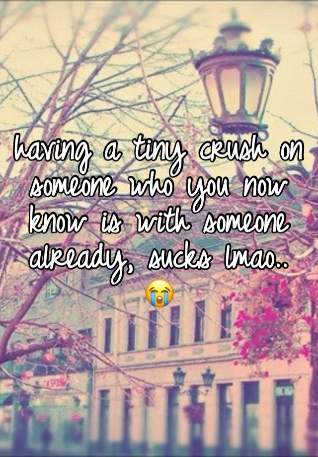 having a tiny crush on someone who you now know is with someone already, sucks lmao.. 😭 