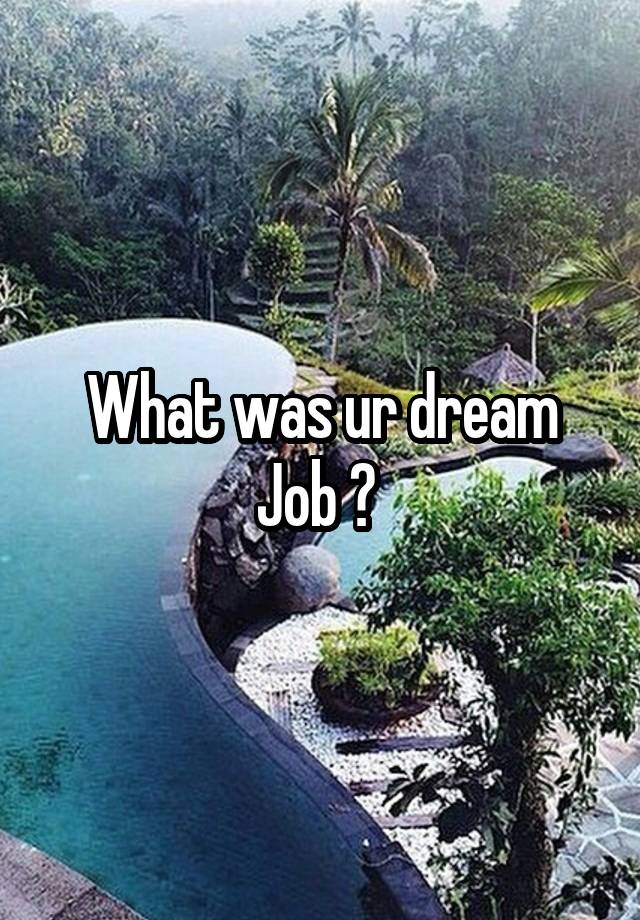 What was ur dream Job ? 