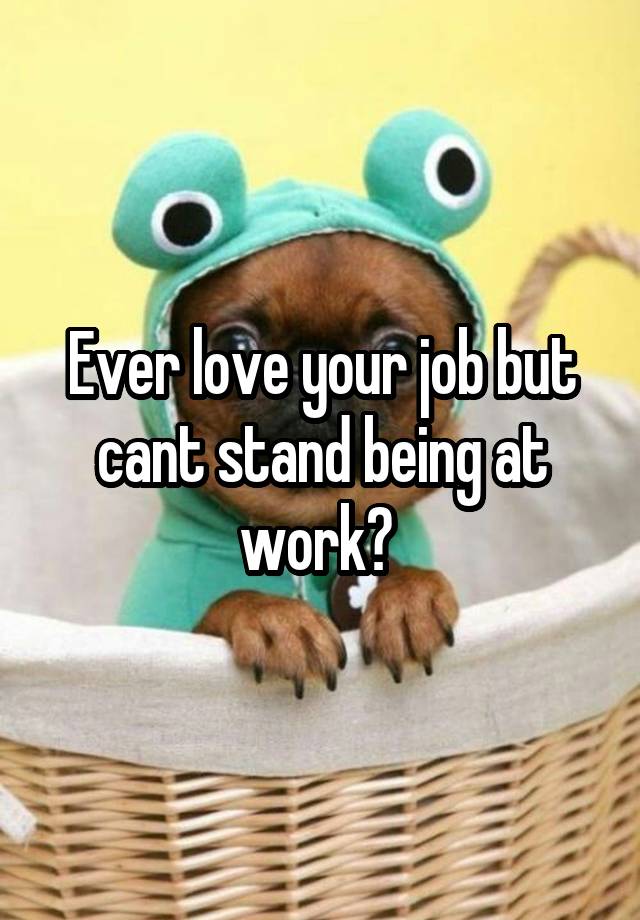 Ever love your job but cant stand being at work? 