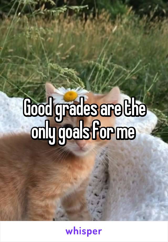 Good grades are the only goals for me 