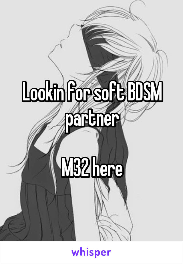 Lookin for soft BDSM partner

M32 here