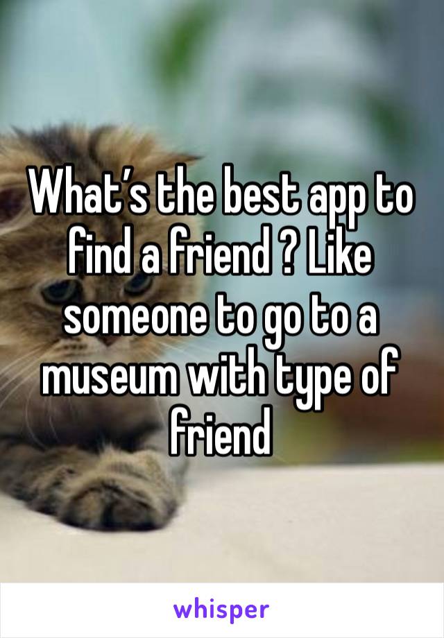 What’s the best app to find a friend ? Like someone to go to a museum with type of friend 