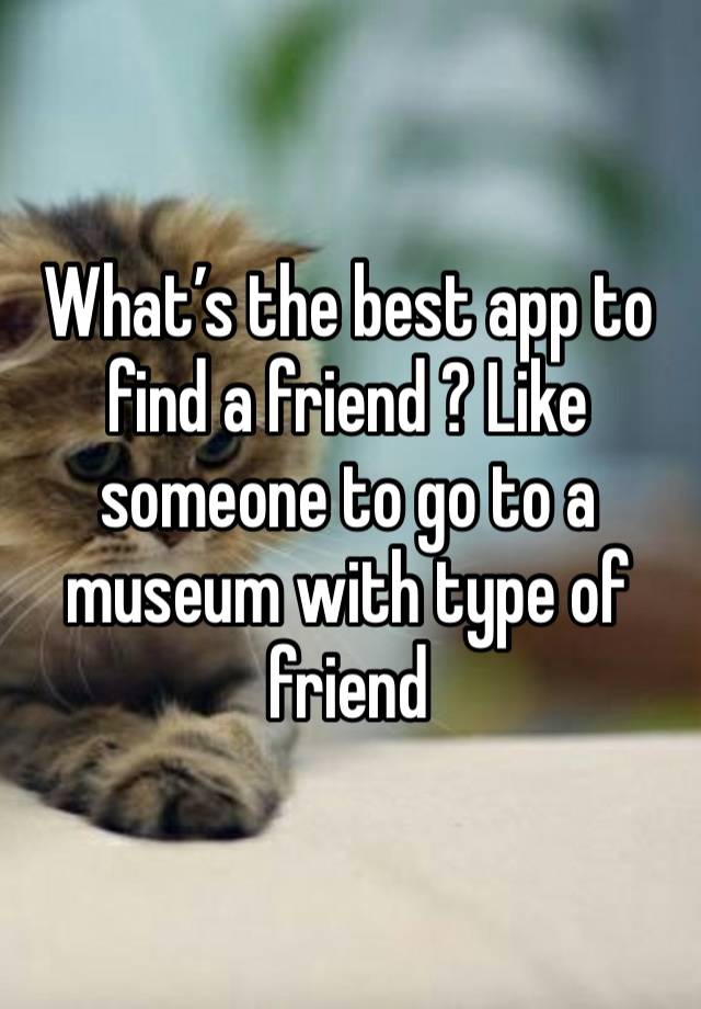 What’s the best app to find a friend ? Like someone to go to a museum with type of friend 