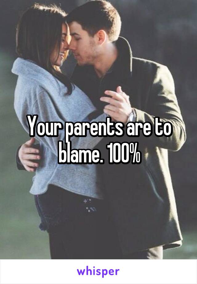 Your parents are to blame. 100%