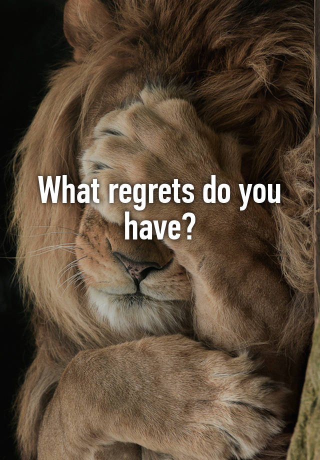 What regrets do you have?
