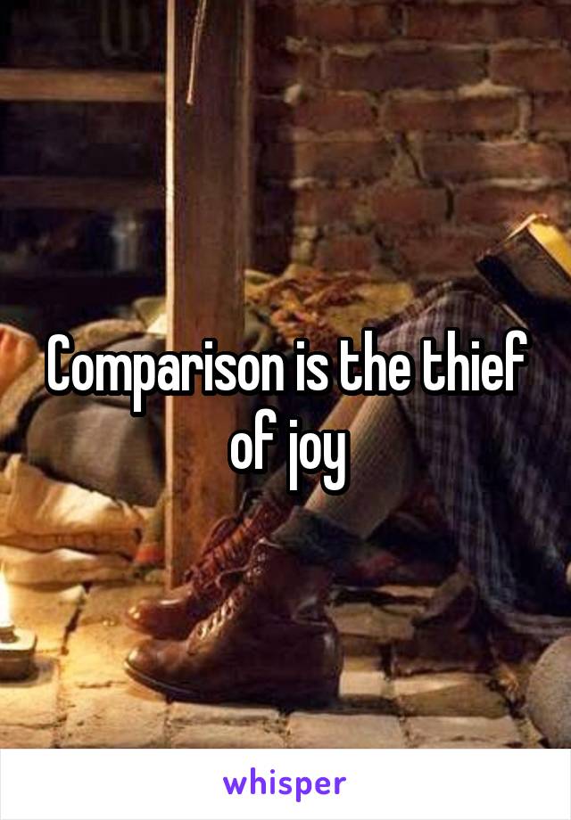 Comparison is the thief of joy