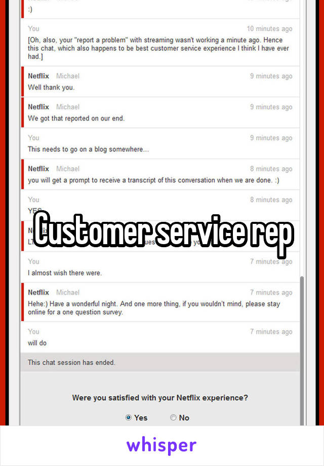 Customer service rep