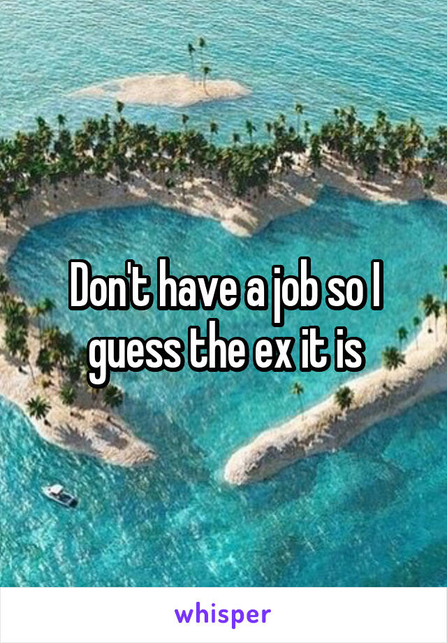 Don't have a job so I guess the ex it is