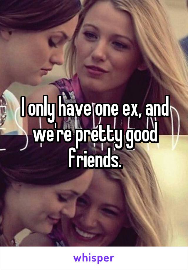 I only have one ex, and we're pretty good friends.