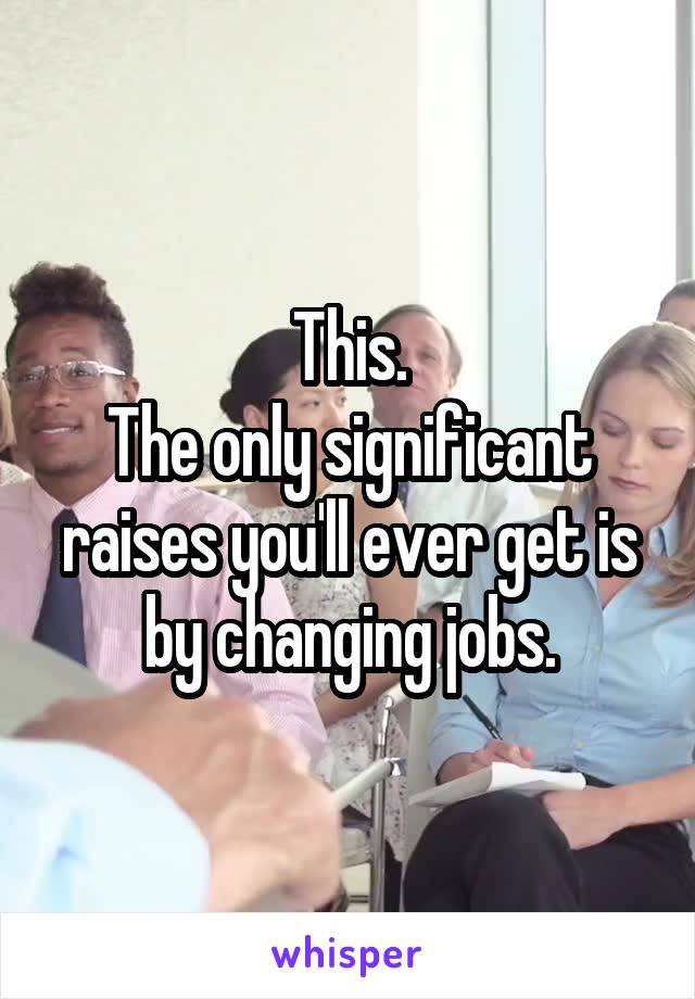 This.
The only significant raises you'll ever get is by changing jobs.