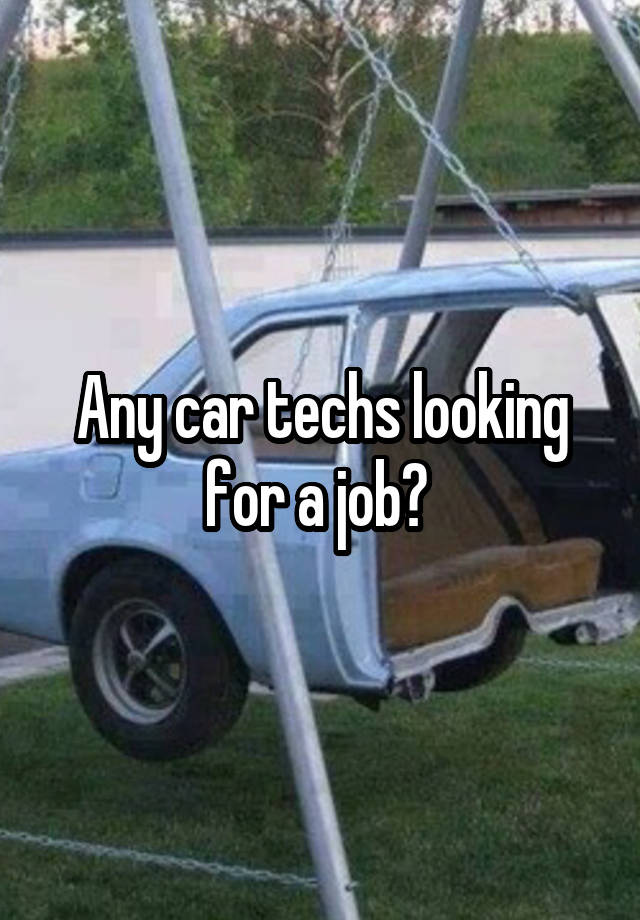 Any car techs looking for a job? 